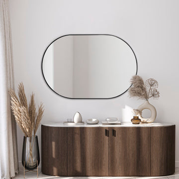 Milly 24 in. W x 36 in. H Medium Oval Metal Framed Wall Mirror - JONATHAN Y